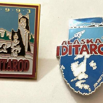 Two (2) Vintage Iditarod Pins
