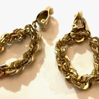 Gold Tone Clip Earrings