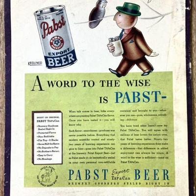 Pabst Beer Advertisement

