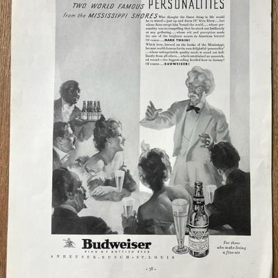 Budweiser Advertisement with Mark Twain
