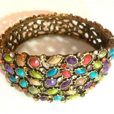 Extraordinary Jeweled Cuff Bracelet, WIDE
