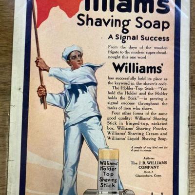 Ad for Williams Shaving Soap, Glastonbury Connecticut
