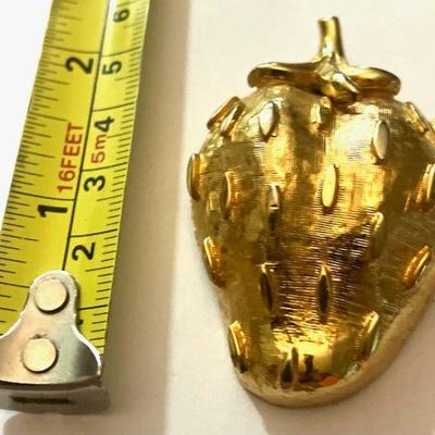 Gold Tone Stylized Apple Pin
