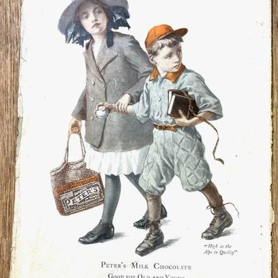 Frameable Advertisement for "PETER'S MILK CHOCOLATE"
