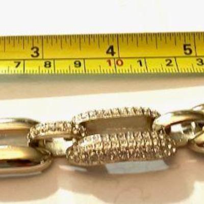 SIGNED Gold Tone with Rhinestones Bracelet
