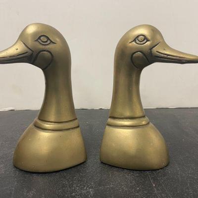 Brass Duck Bookends