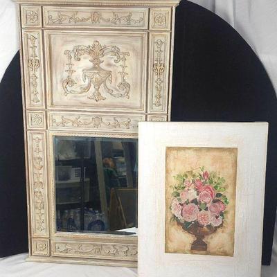 Rose Canvas Print and Large Ornate Mirror