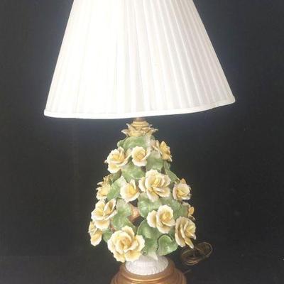 Vintage Capodimonte Majolica Italy Porcelain Lamp