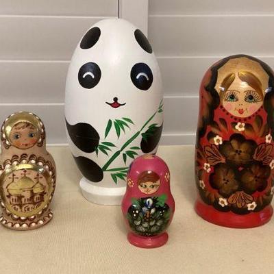 MMB064 Russian Matryoshka Nesting Dolls & Candle Holder