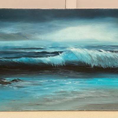 MMB092 Original Seascape Painting On Stretched Canvas
