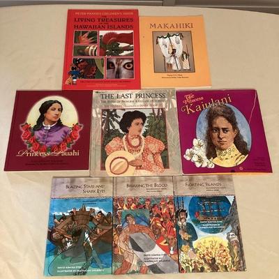 MMB034 Eight Hawaiian Hardcover Children’s Books About Hawaiian Royalty & More!