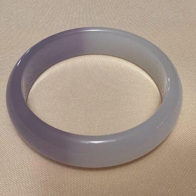 MMB004 Purple & White Jade Bangle Bracelet New