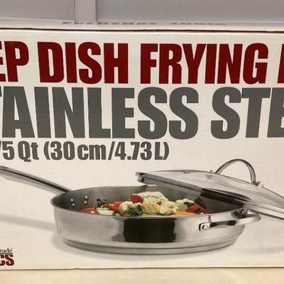 MMB042 Tools Of The Trade Deep Dish Stainless Steel Frying Pan New