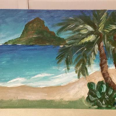 MMB157 Unframed Original Painting Of Chinaman’s Hat?