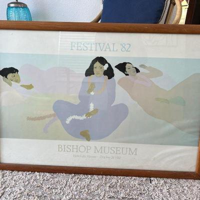 MMB300- Framed Vintage 1982 Festival Bishop Museum Pegge Hopper Print