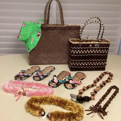 MMB109 Lauhala Woven Bags, House Slippers, Sun Hat & Leis