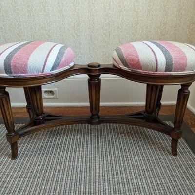Antique Mahogany Double Piano Bench - Redone!