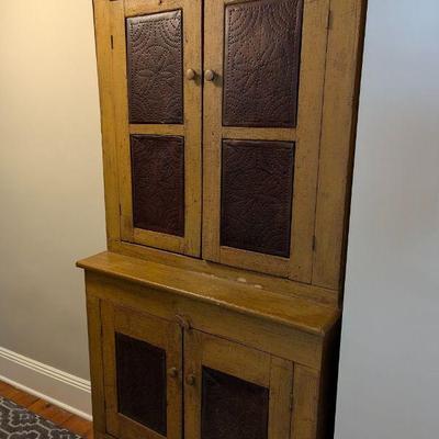 Antique Pine Safe Hutch