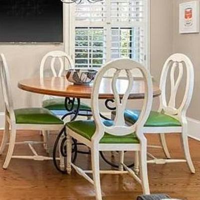 Ralph Lauren Dining Chairs and pedestal dining table