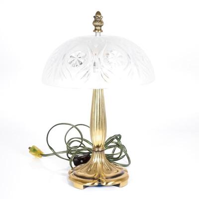 Dainty 2-Bulb Brass & Glass Table Lamp