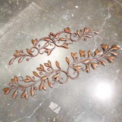 Metal Olive Leaf Branch Wall Décor Set