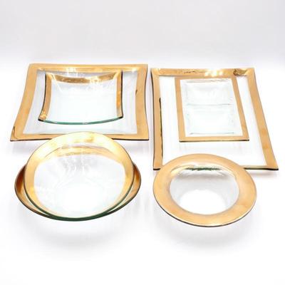 Annieglass Roman Antique Serveware (7pcs Total)