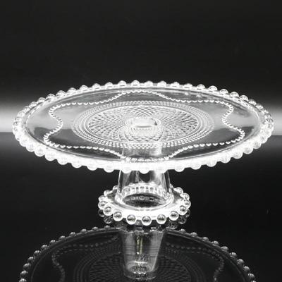 Imperial Glass Beaded Pedestal Cake Stand