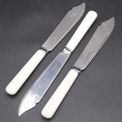 Set of 3 Sheffield Stainless Steel Butter Knives