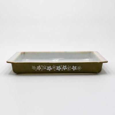 2QT Vintage Pyrex Spring Blossom Print Glass Casserole Dish
