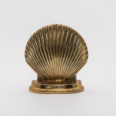 Scallop Shell Solid Brass Bookend