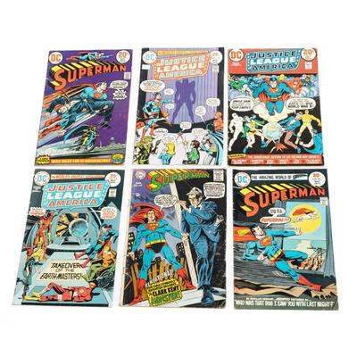 DC Comics Lot Featuring Superman and Justice League of America
