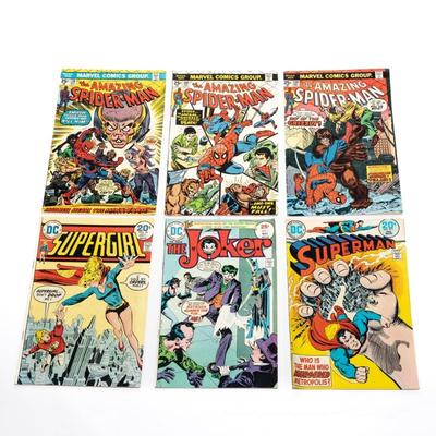 Marvel and DC Comics Lot: The Amazing Spider-Man, Supergirl, The Joker