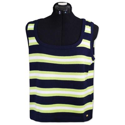 St. John Sport by Marie Gray Cream Melange Stripe Top