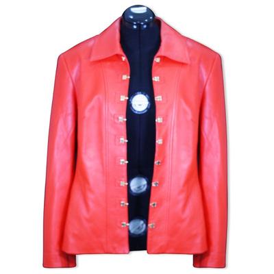 St. John Sport by Marie Gray Red Leather Jacket (Women’s Medium)