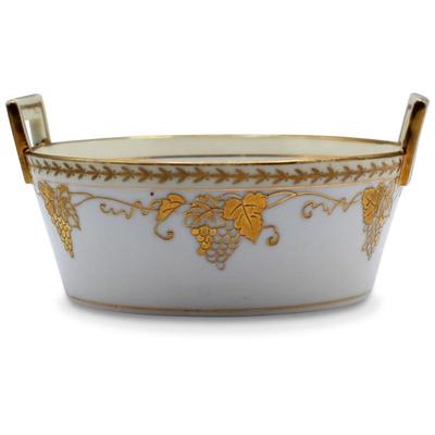 Nippon Off-White and Gold Accented Hand-Painted Bowl