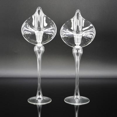 2 Calla Lilly - Jack In The Pulpit Candlestick Holders