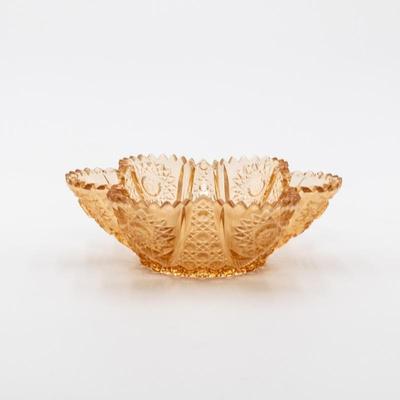 Westmoreland Glass Sunflower Pattern Amber Nut Dish
