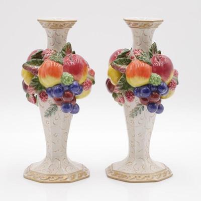 Pair of Fitz & Floyd "Venezia" Candle Holders