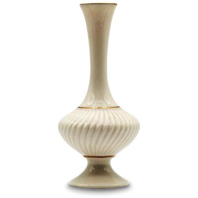 Lenox 24K Gold Hand-Decorated Fluted Swirl Ribbed Bud Vase