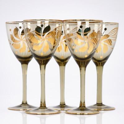 Retro Bohemian Stemmed Wine Glasses (Set of 5)