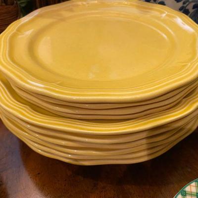 Fitz Floyd lunch and salad plates, Canary yellow