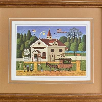 Charles Wysocki Signed Limited Edition " The Bird House" 1984 117 Of 1000 With COA
