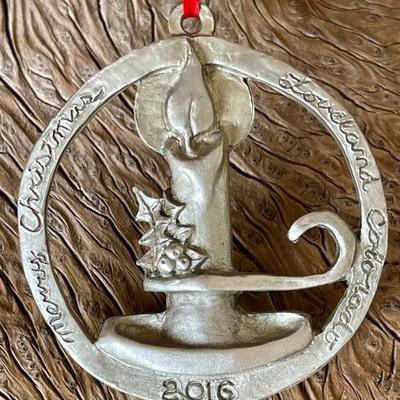 2016 Ryan Duke Gebhardt " Holy Night" Candle Stick Bronze Artist Pewter Christmas Ornament Loveland Co. 