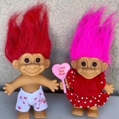 Pair Of Retired Good Luck Russ Valentines Trolls 