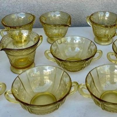 Federal Deppression Glassware - Madrid Pattern And Patrician Pattern, Sharon Cabbage Rose Pattern