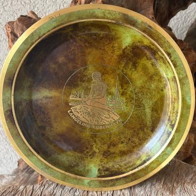 Danica Bronze Plate Marbled Enamel On Bronze 1920's Langelinie Cobenhaben Tribute In Denmark