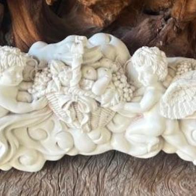 Cherub Angels 3D 20.5" Resin Wall Art Sculpture