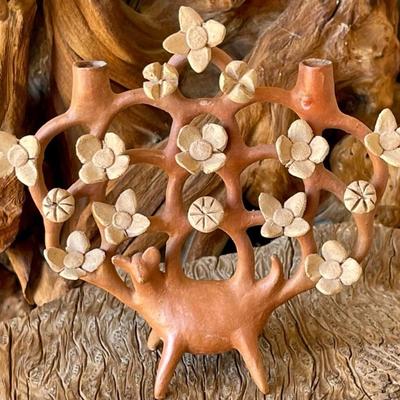 Folk Art Tree Of Life Candelabra 1950's Heron Martinez Mendoza Style