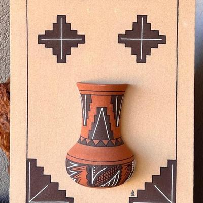 Signed Southwestern 3D Mixed Media Sand Painting On Board 