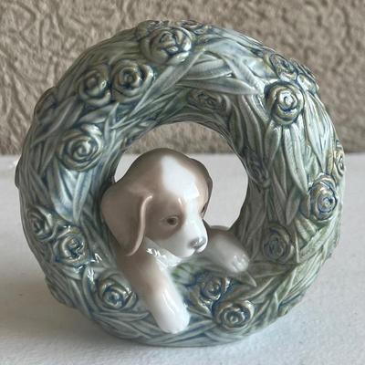 2003 Lladro Puppy Natural Frame Figurine